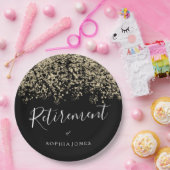 Rente Party Gold Glitzer Confetti Pappteller (Party)