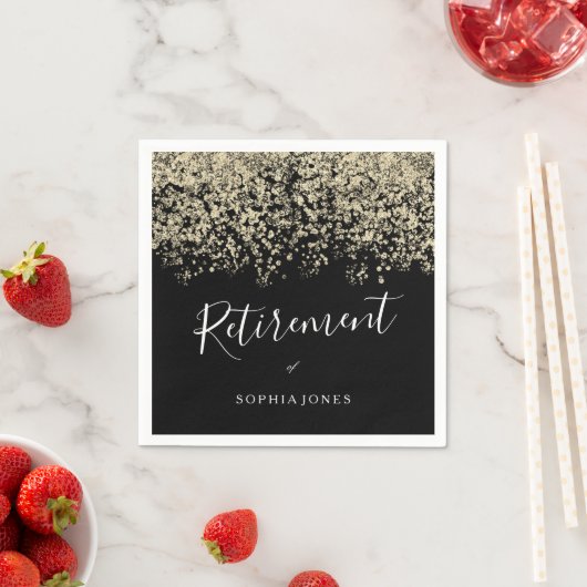 Rente Party Gold Glitzer Confetti Serviette (Beispiel)