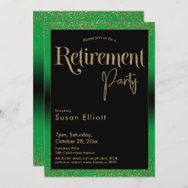Rente Party Gold Glitzer für hellgrün Einladung