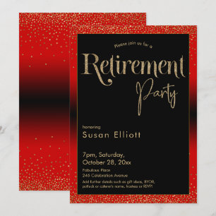 Rente Party Gold Glitzer von Cherry Red Einladung