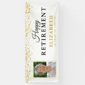 Rente Party Gold Glitzer Weißes Foto Banner (Vertikal)