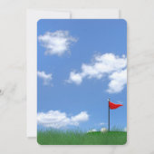 Rente Party Golf Ball im Gras Einladung (Rückseite)