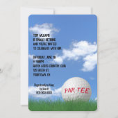 Rente Party Golf Ball im Gras Einladung (Vorderseite)
