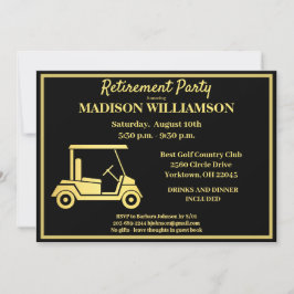 Rente Party Golf Black Gold   Einladung