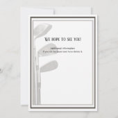 Rente Party Golf Modernes Unternehmen Schwarz-weiß Einladung (Rückseite)