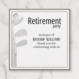 Rente Party Golf Modernes Unternehmen Schwarz-weiß Geschenkanhänger