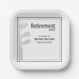 Rente Party Golf Modernes Unternehmen Schwarz-weiß Pappteller