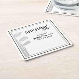 Rente Party Golf Modernes Unternehmen Schwarz-weiß Rechteckiger Pappuntersetzer