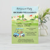 Rente Party Golf Party Einladung (Stehend Vorderseite)