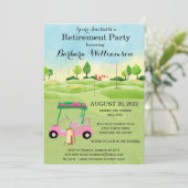 Rente Party Golf Party Einladung (Stehend Vorderseite)