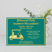 Rente Party Golf Real Gold Folieneinladung (Stehend vorne)