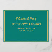 Rente Party Golf Real Gold Folieneinladung (Rückseite)