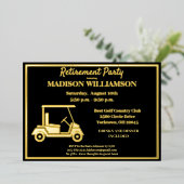 Rente Party Golf Real Gold Folieneinladung (Stehend vorne)