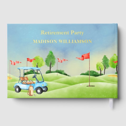 Rente Party Golf Theme Real Gold Unterkunft Gästebuch (Rückseite)