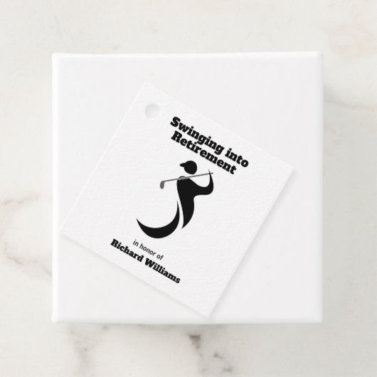 Rente Party Golfspieler schwingen in modernem Stil Geschenkanhänger (Beispiel)