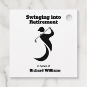 Rente Party Golfspieler schwingen in modernem Stil Geschenkanhänger (Rückseite)