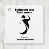 Rente Party Golfspieler schwingen in modernem Stil Geschenkanhänger (Vorderseite)