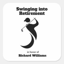 Rente Party Golfspieler schwingen in modernem Stil Quadratischer Aufkleber