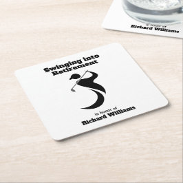 Rente Party Golfspieler schwingen in modernem Stil Rechteckiger Pappuntersetzer