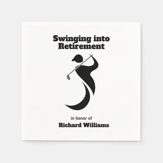 Rente Party Golfspieler schwingen in modernem Stil Serviette (Vorderseite)