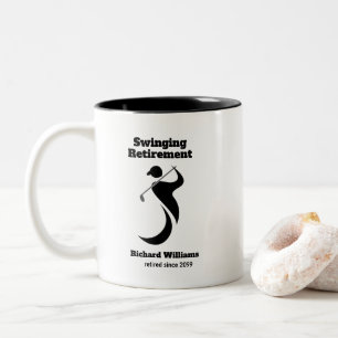 Rente Party Golfspieler schwingen in modernem Stil Zweifarbige Tasse