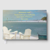 Rente Party Ocean Beach Real Gold Foil Gästebuch (Vorderseite)