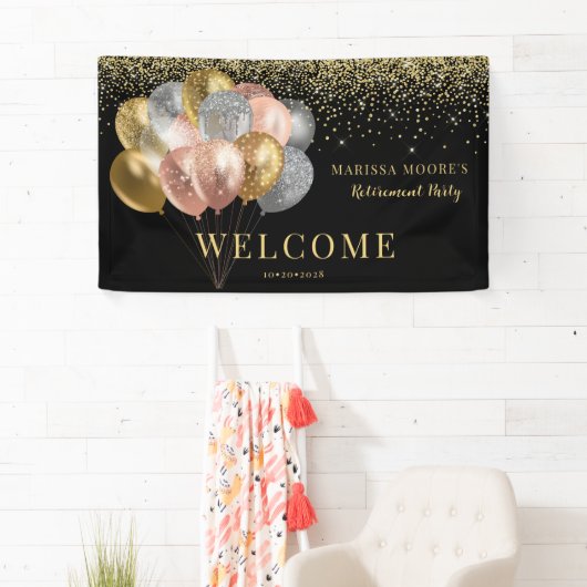 Rente Party Rose Gold Silver Black Banner (Insitu)