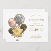 Rente Party Rose Gold Silver Gold Balloons Einladung (Vorne/Hinten)