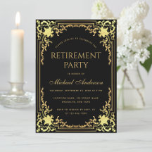 Rente Party Schwarz Elegante Imitats Gold Vintag