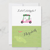 Rente Party Spaß Rosa Green Golf Party Einladung (Rückseite)