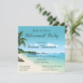 Rente Party Tropical Beach Palm Bäume Einladung (Stehend Vorderseite)