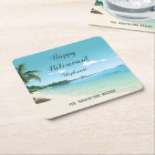 Rente Party Tropical Beach Palm Bäume Rechteckiger Pappuntersetzer (angewinkelt)