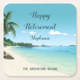 Rente Party Tropical Beach Palm Bäume Rechteckiger Pappuntersetzer