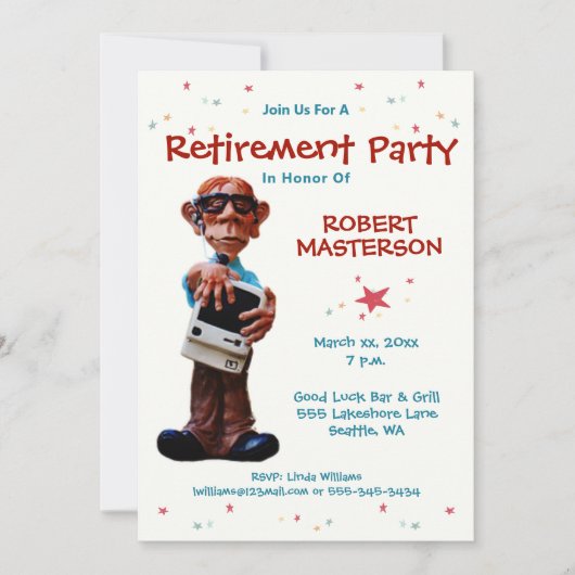 Rente Partys Celebration Funny Computer Geek Einladung (Vorderseite)