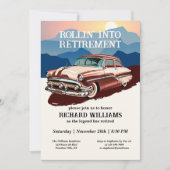 Rente Retro Classic Car Theme Einladung (Vorderseite)