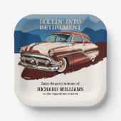 Rente Retro Classic Car Theme Pappteller (Vorderseite)