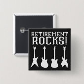 Rente Rocks Gitarre Lovers Retiree Button (Vorne & Hinten)