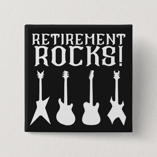 Rente Rocks Gitarre Lovers Retiree Button (Vorderseite)
