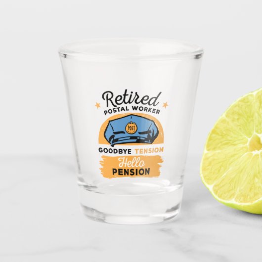 Rente von Postarbeitern Schnapsglas (Vorderseite)