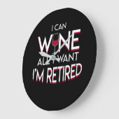 Rente Weinlover Wein alles Gewollt Große Wanduhr (Winkel)