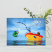 Renten-Feier für seine Fischerei auf dem Schiff Einladung (Stehend Vorderseite)