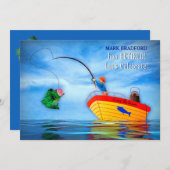 Renten-Feier für seine Fischerei auf dem Schiff Einladung (Vorne/Hinten)