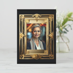 Renten Foto schwarzes Gold Abschiedsretro Party Einladung