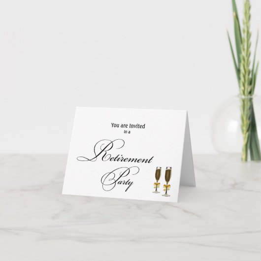 Renten-Party elegant, einfach Personalisiert Einladung (Vorderseite)