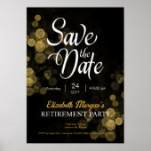 Renten Party Gold Confetti Save the Date Poster (Vorne)