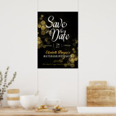 Renten Party Gold Confetti Save the Date Poster (Küche)