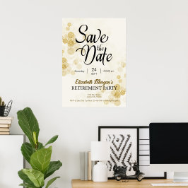 Renten Party Gold Confetti Save the Date Poster