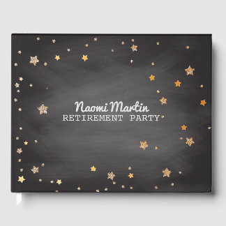 Renten-Party Gold-Stars | Lehrerin Chalkboard Gästebuch