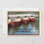 Rentenankündigung, drei rote Kanus Ankündigung (Vorderseite)