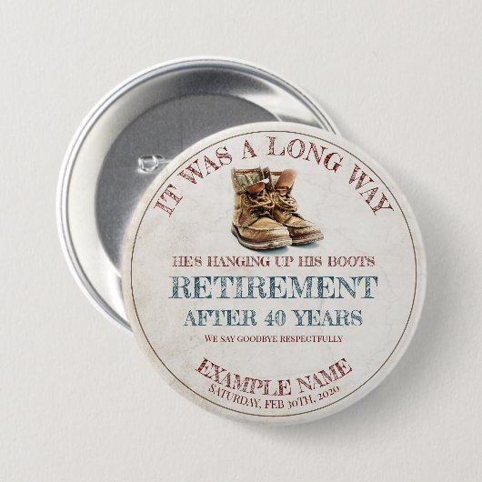 Rentenankündigung mit alten Spulen Button (Vorne & Hinten)